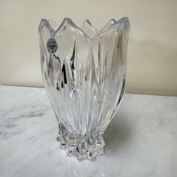 Vintage (1990-1994) Gorham "Lotus Collection" Pocket Crystal Vase West Germany - Picture 9 of 13